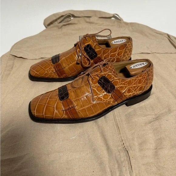 David Eden Vintage Crocodile leather Hand Carfted In Spain Men\'s Shoes Size 12 David Eden Crocodile Dress Shoes Vintage Made in Spain Men main image 3